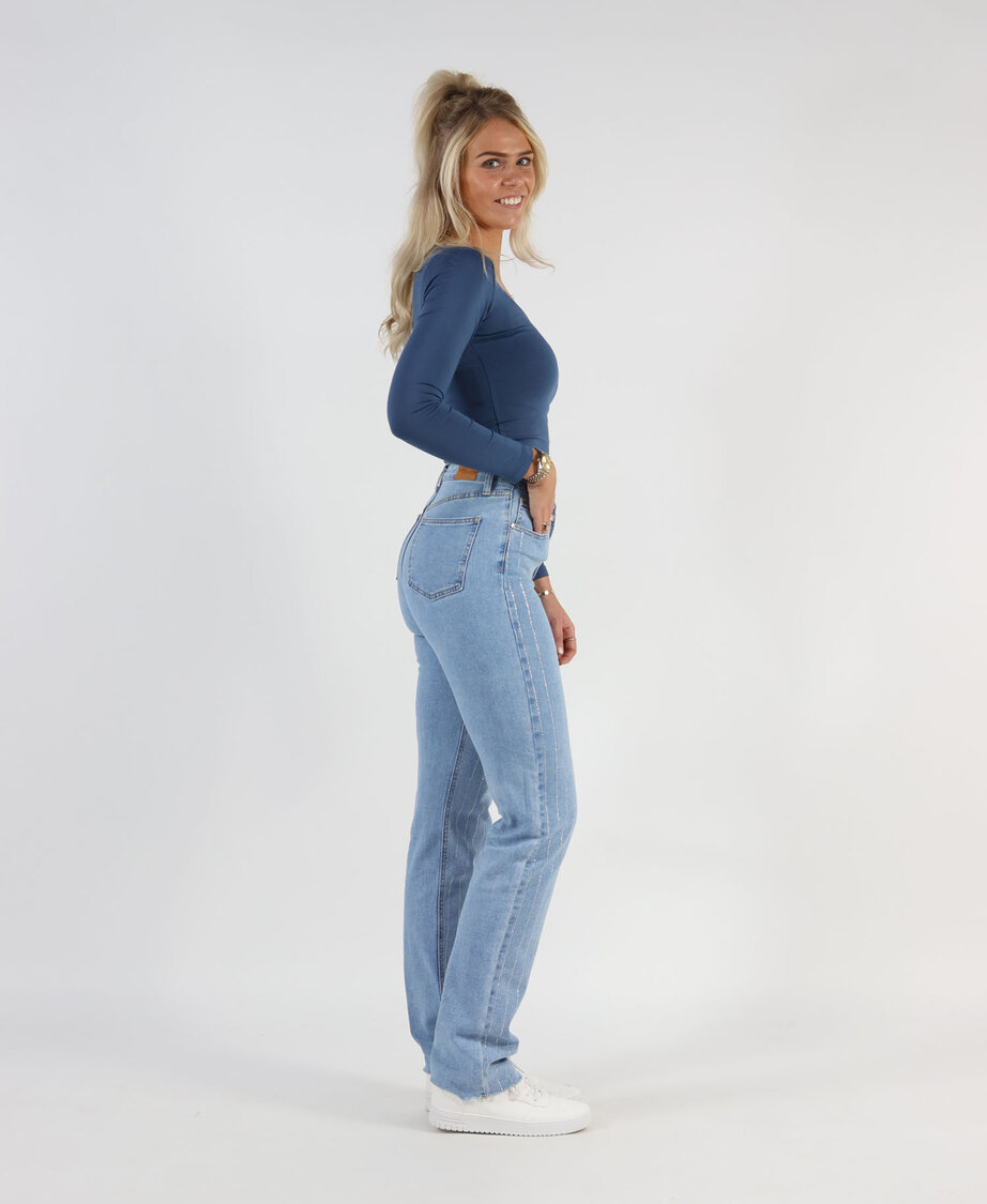 Sparkle Diamond Straight Leg Jeans Blue 2785 (TALL)