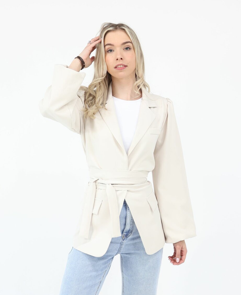 Sanne Wrap Blazer Beige
