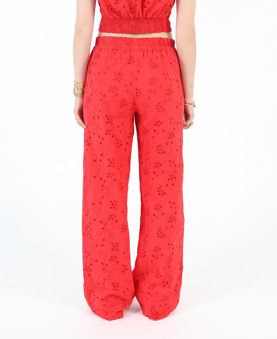 Broderie Pants Red (REGULAR)