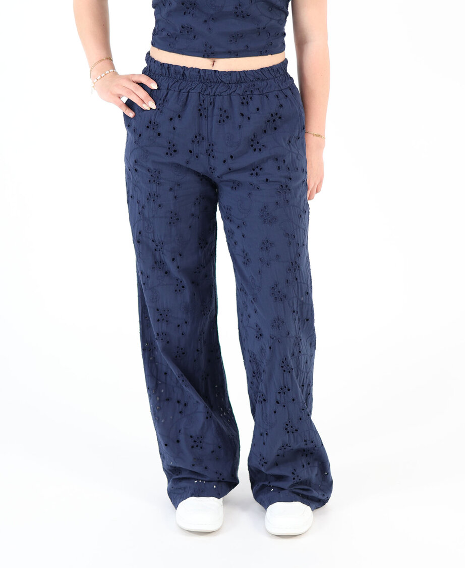 Broderie Pants Navy Blue (REGULAR)