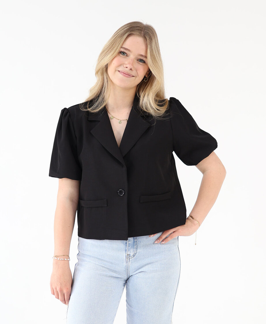 Sanne Puff Sleeve Blazer Black
