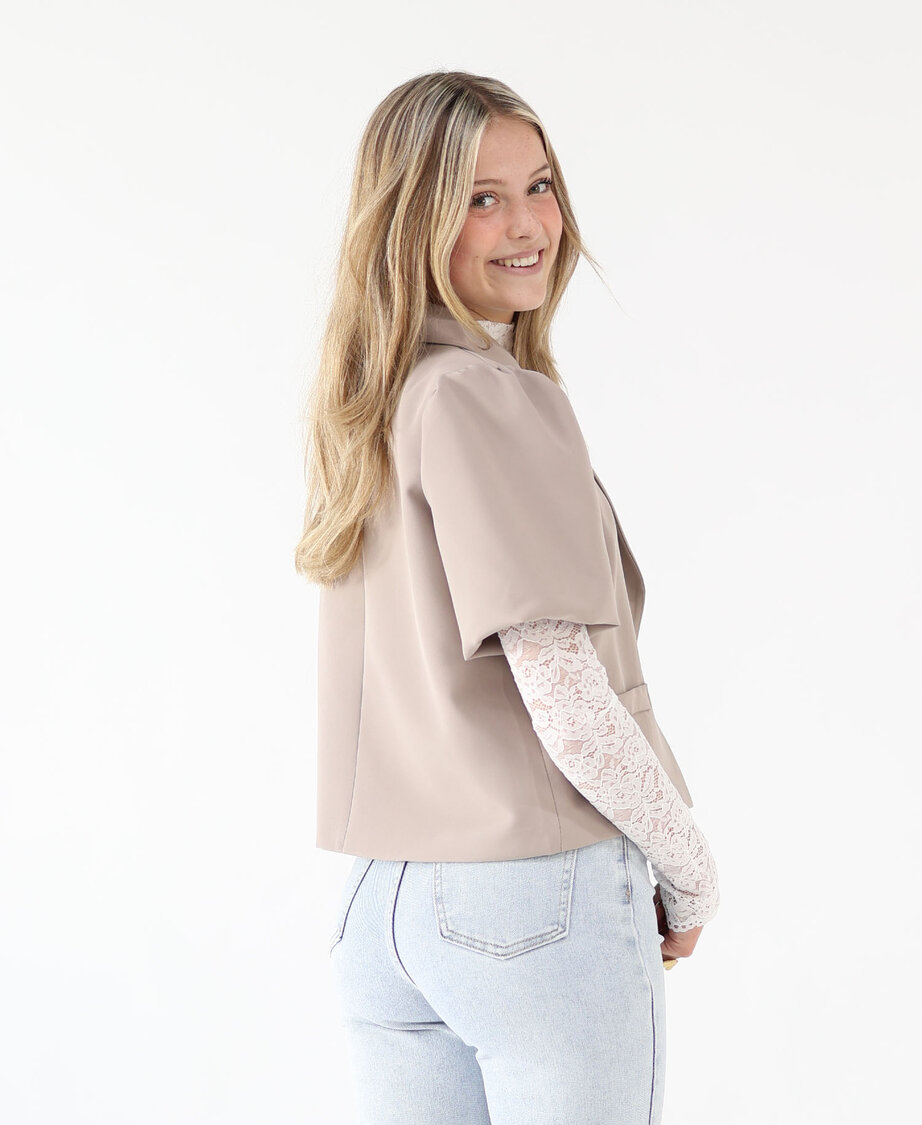 Sanne Puff Sleeve Blazer Light Taupe