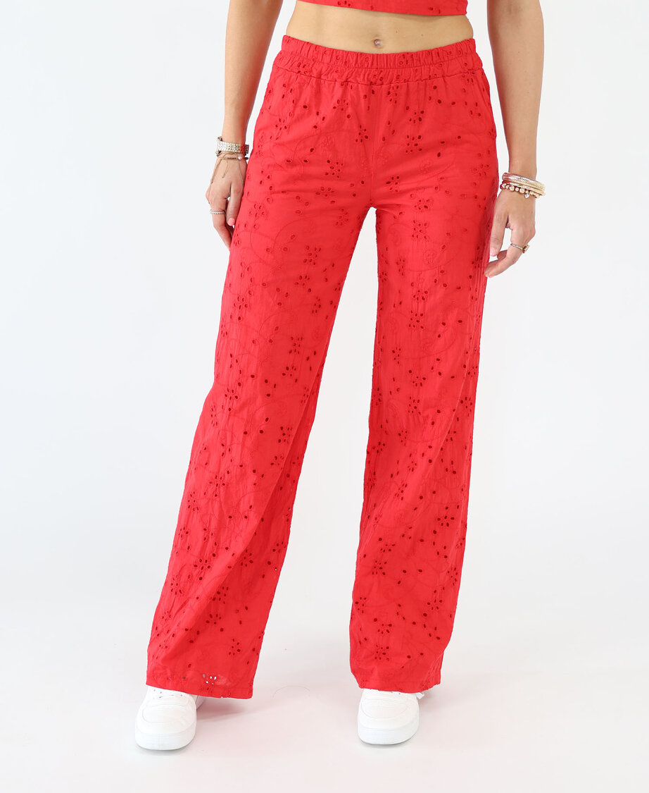 Broderie Pants Red (TALL)
