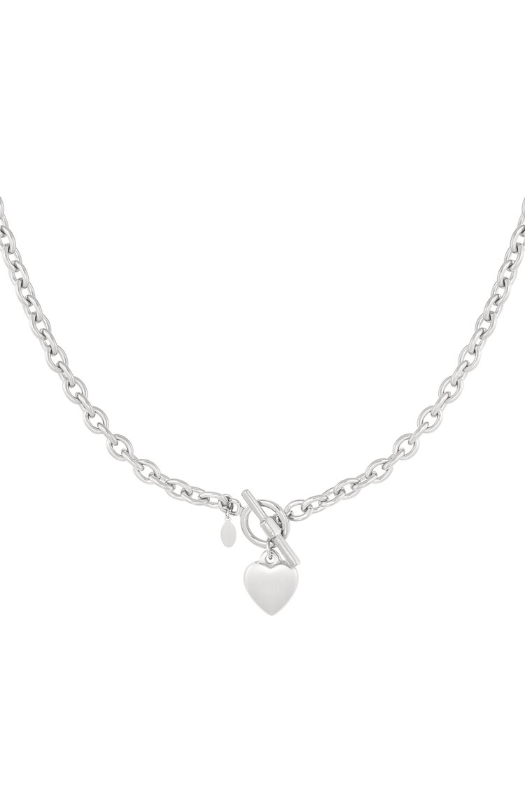 Closure Heart Ketting Zilver