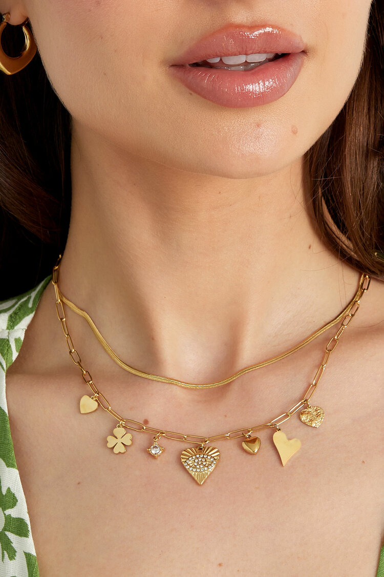 Double Charm Ketting Zilver