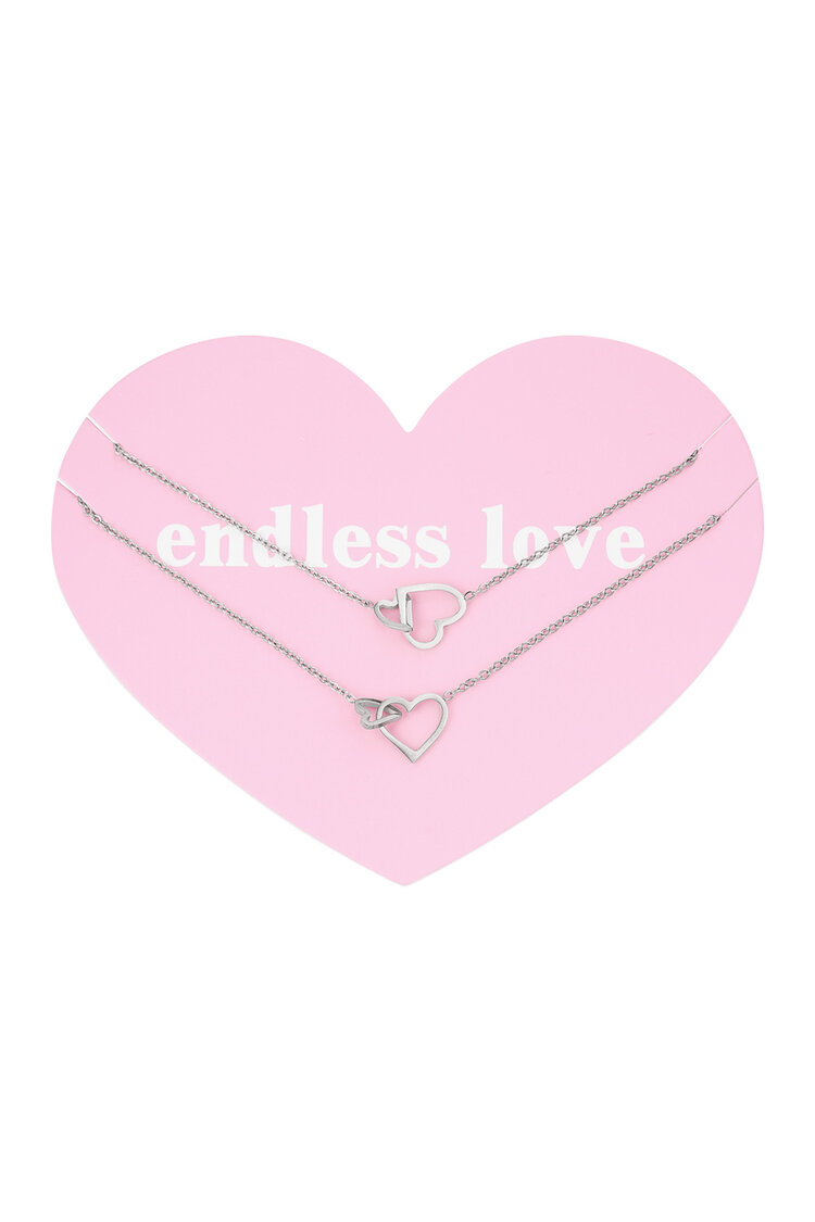 Friendship Heart Ketting Zilver
