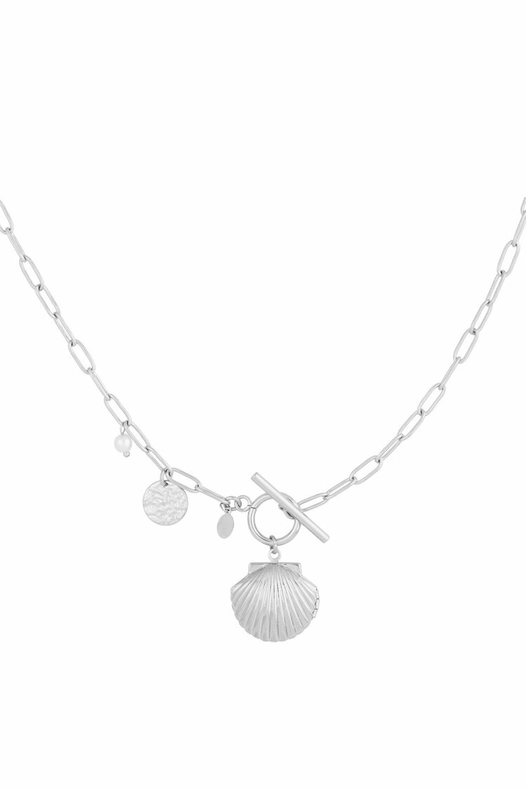 Chunky Shell Ketting Zilver