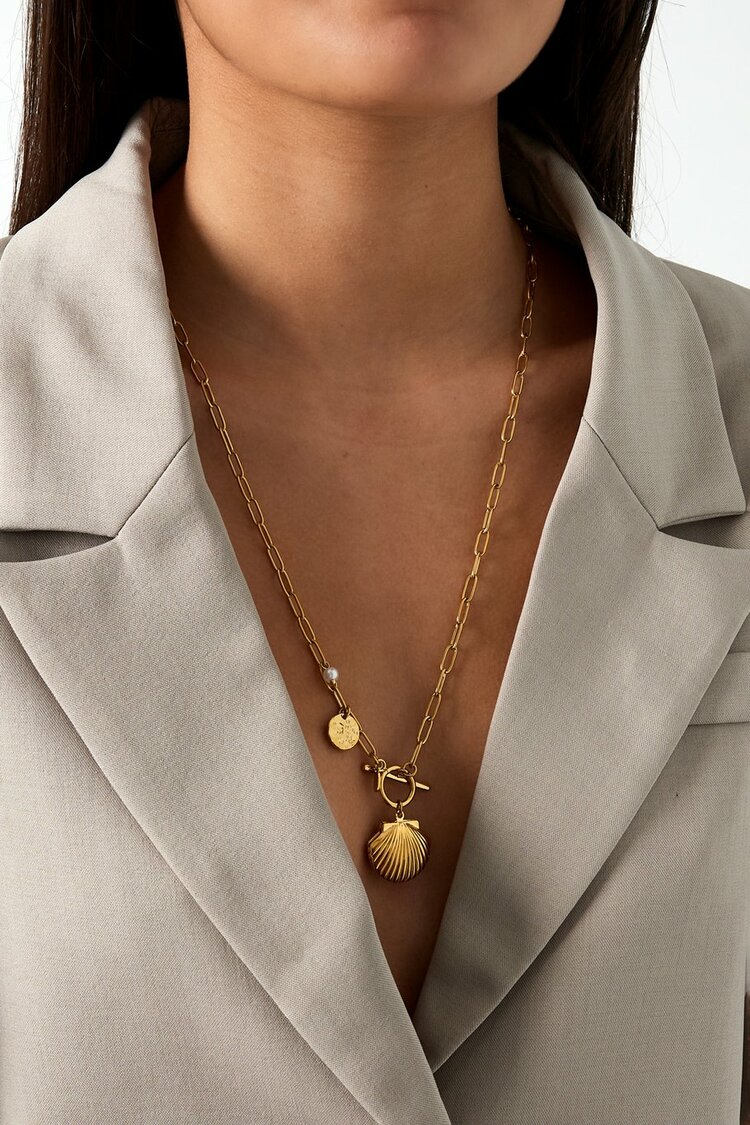 Chunky Shell Ketting Goud