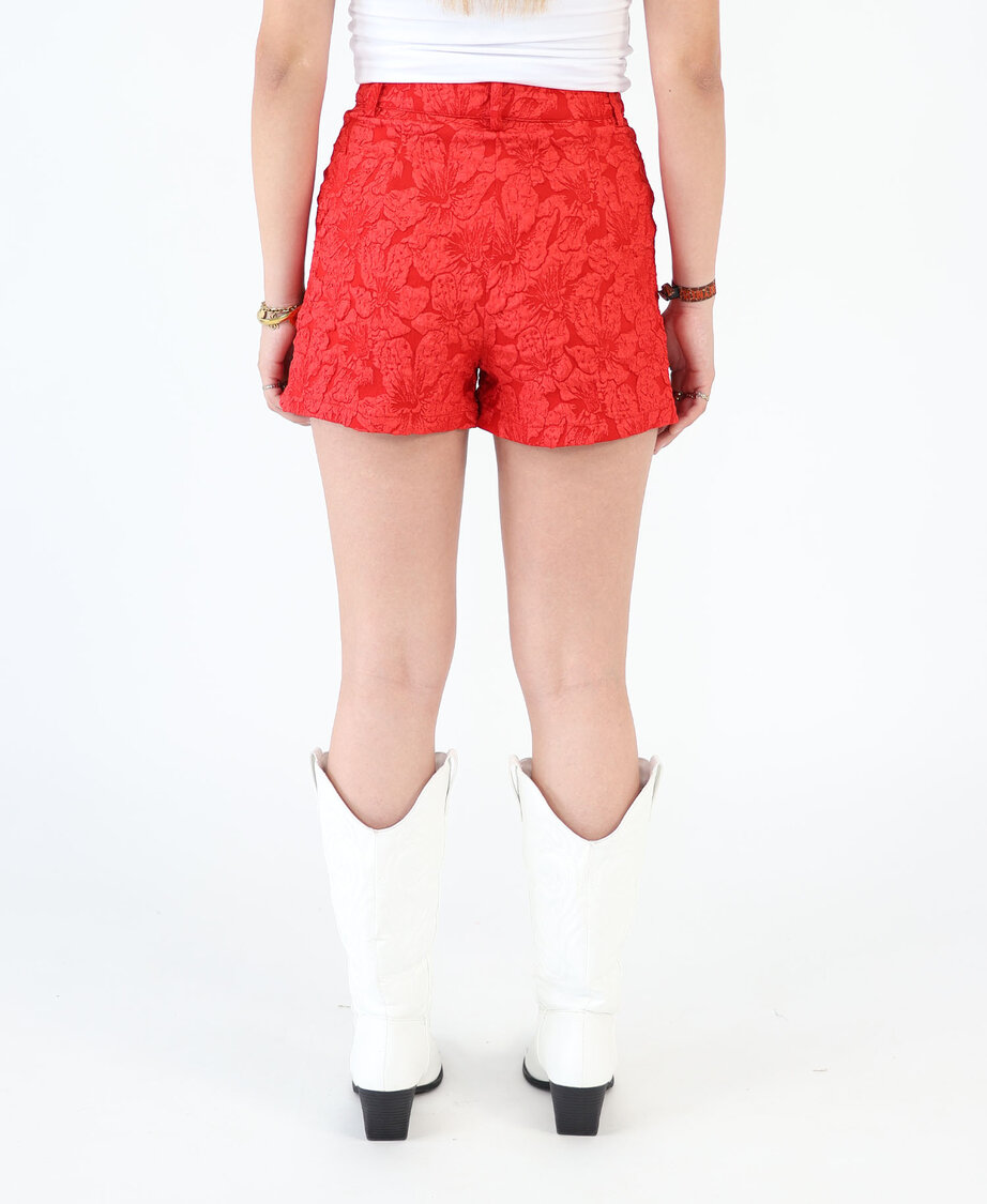 Jacquard Short Red