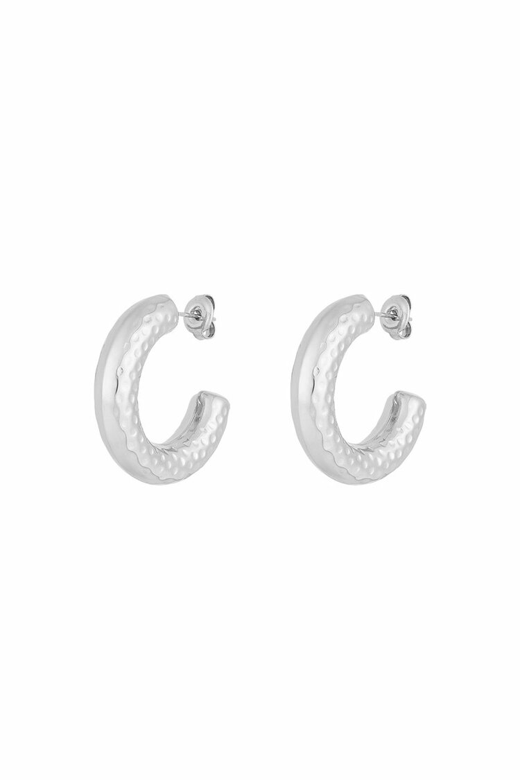 Structure Hoops Oorbellen Zilver