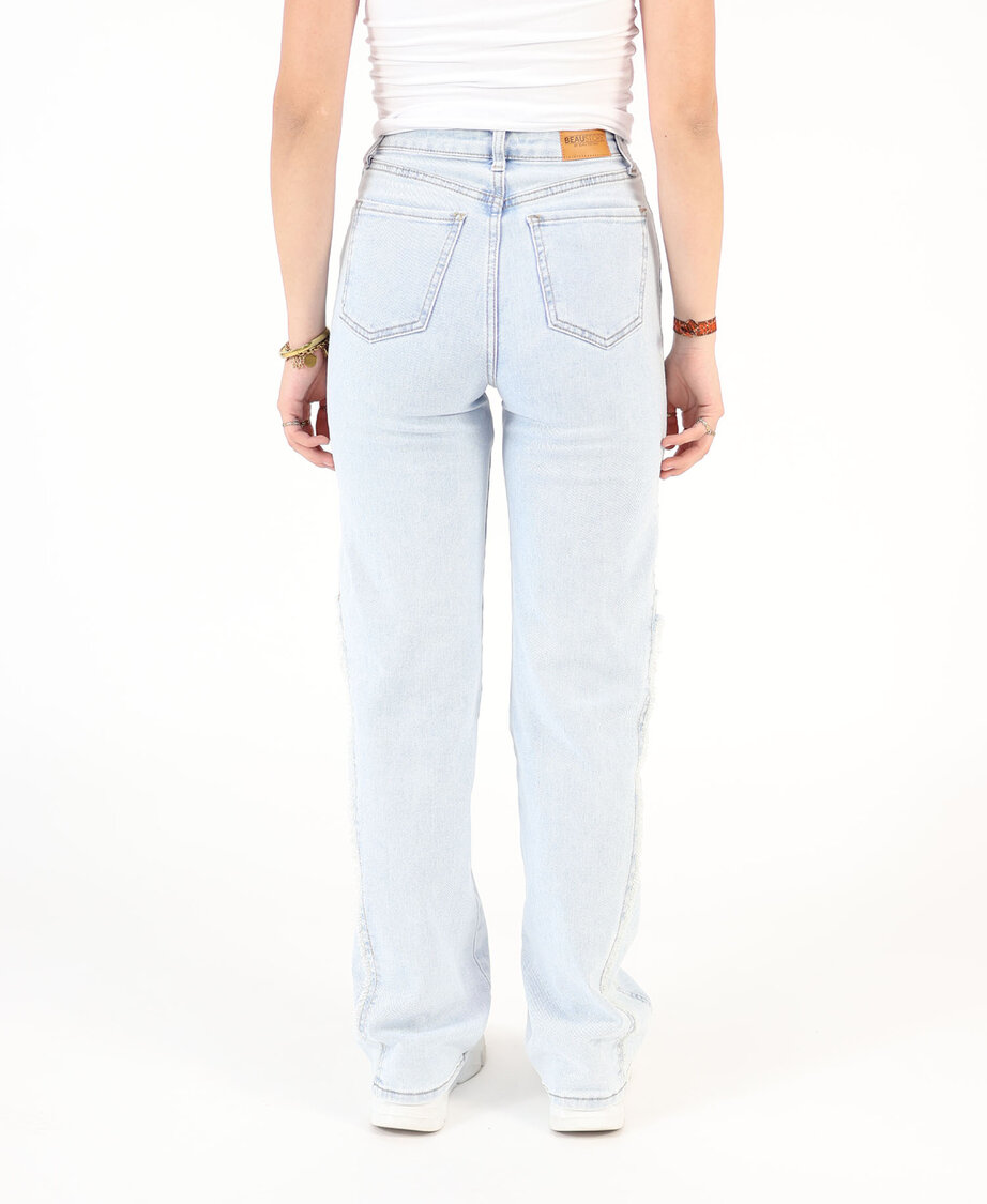 High Waist Wide Leg Fringe Jeans 3172 (REGULAR)