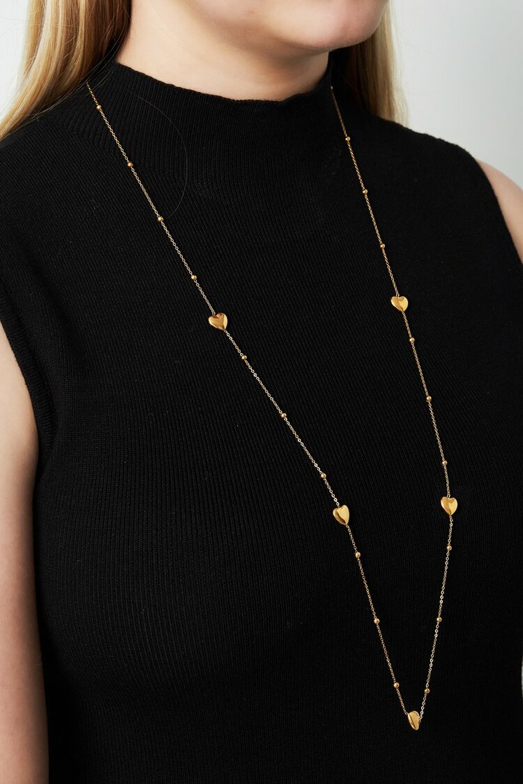 Heart Extra Long Ketting Goud