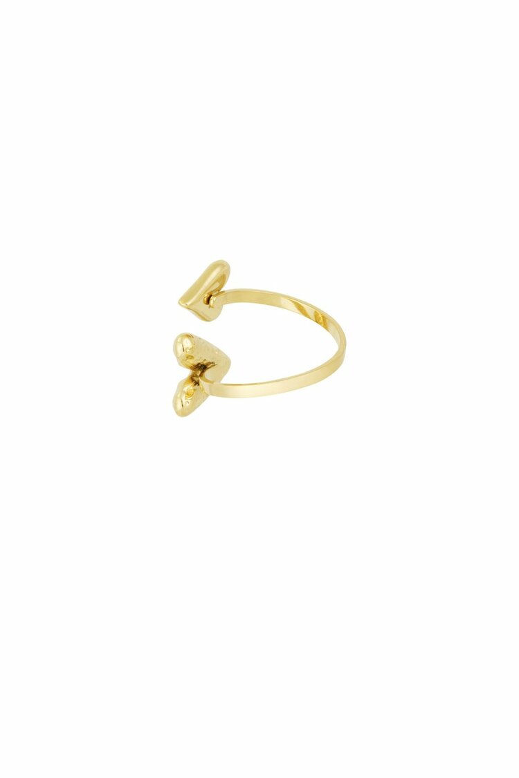 Dual Hearts Ring Goud