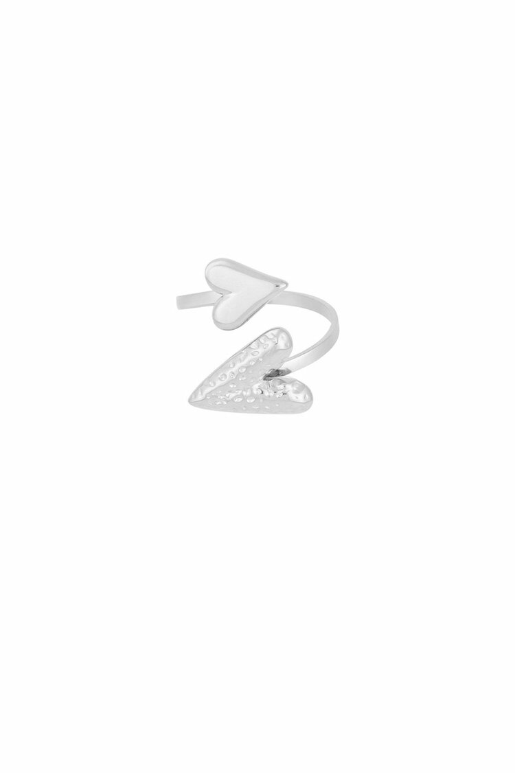 Dual Hearts Ring Zilver