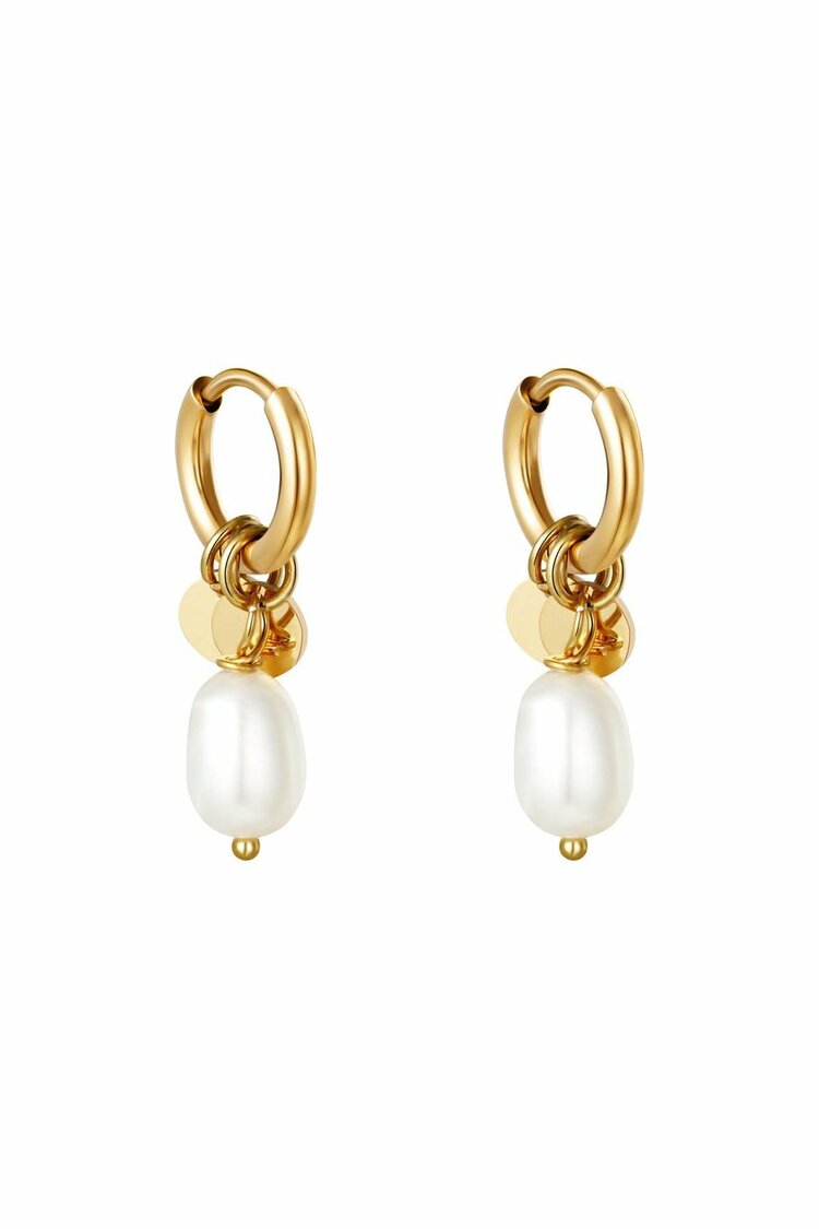 Pearl Drops Oorbellen Goud