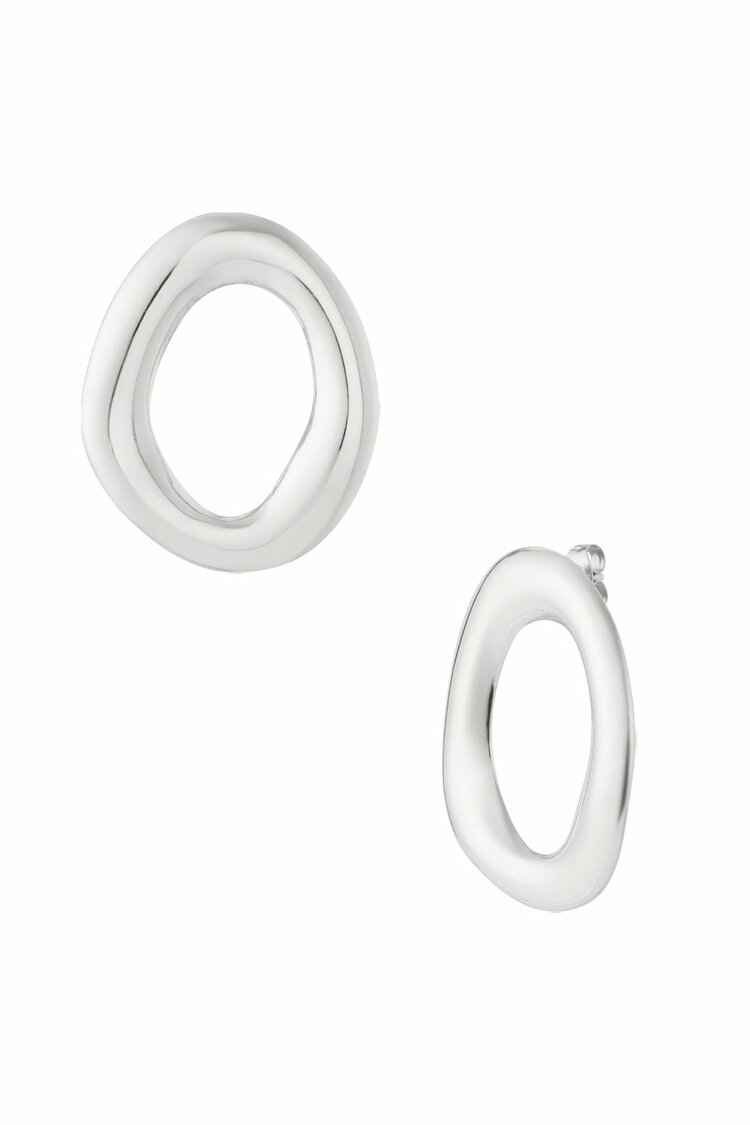 Oasis Oval Oorbellen Zilver