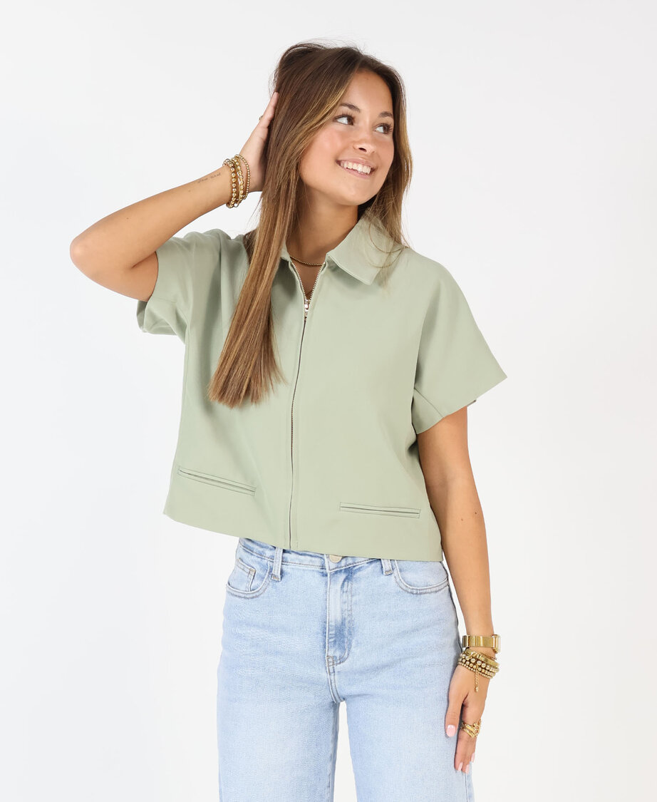 Zipper Top Pistache