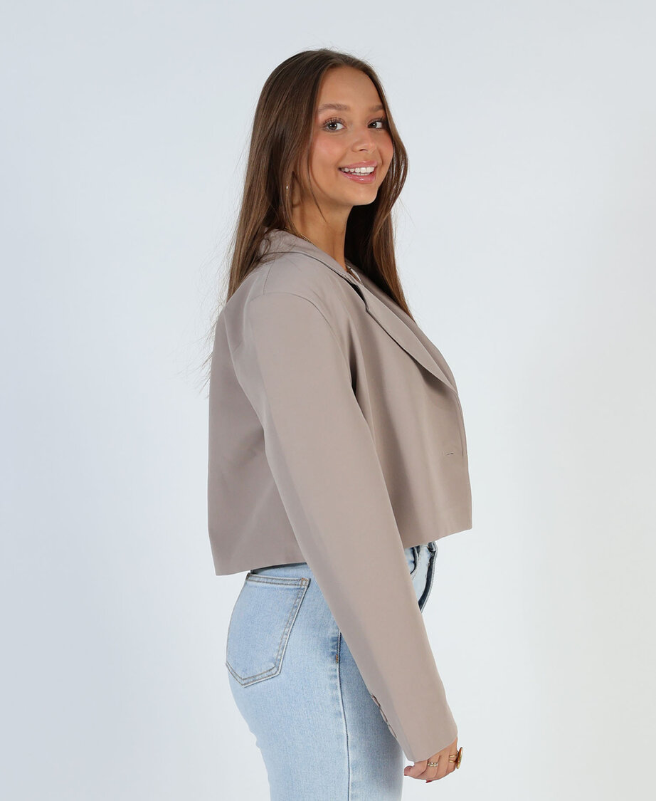 Sanne Cropped Blazer Light Taupe