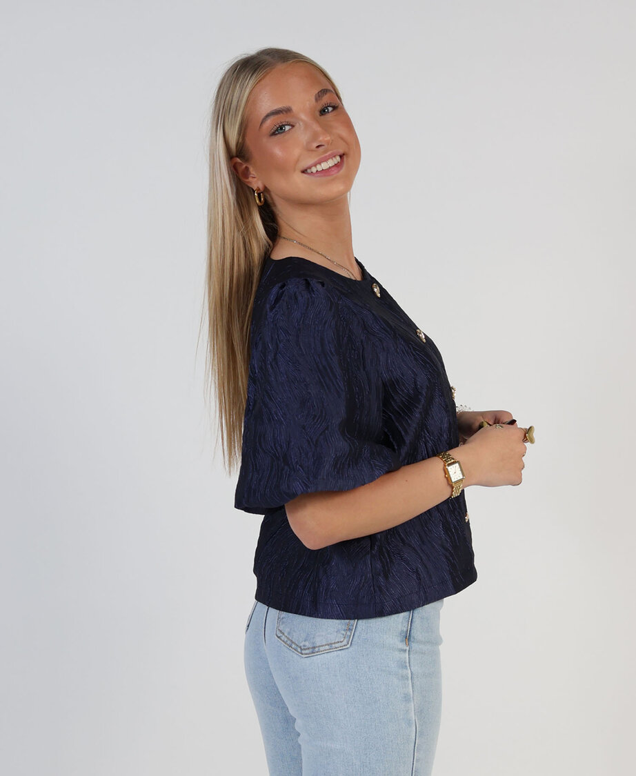 Rustic Blouse Navy Blue