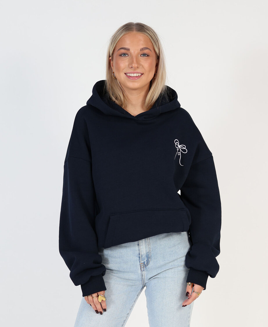 Bow Hoodie Navy Blue
