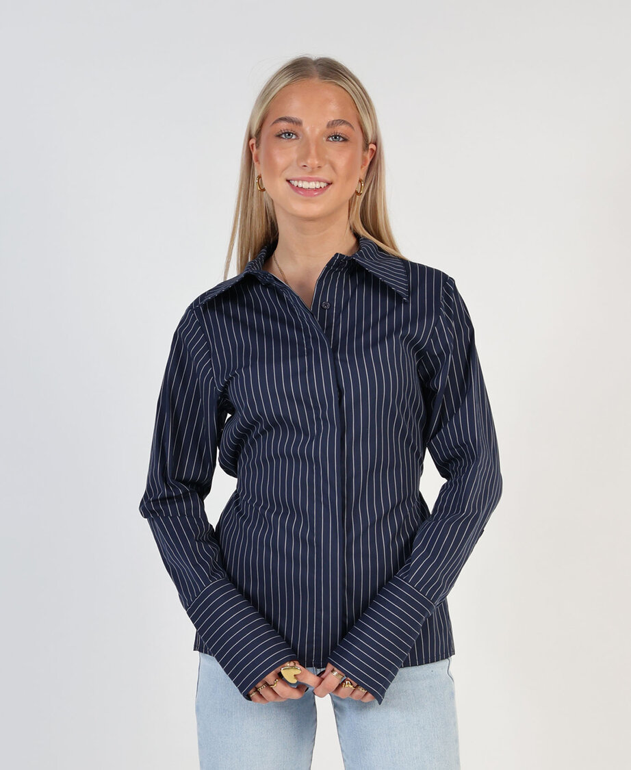 Tied Blouse Navy Blue