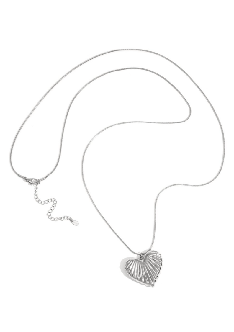 Heart Extra Long Ketting Zilver