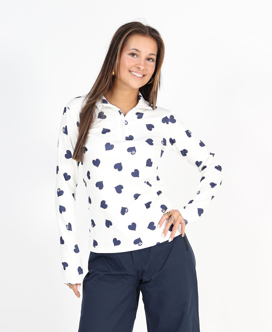 All over Hearts Pully Navy Blue