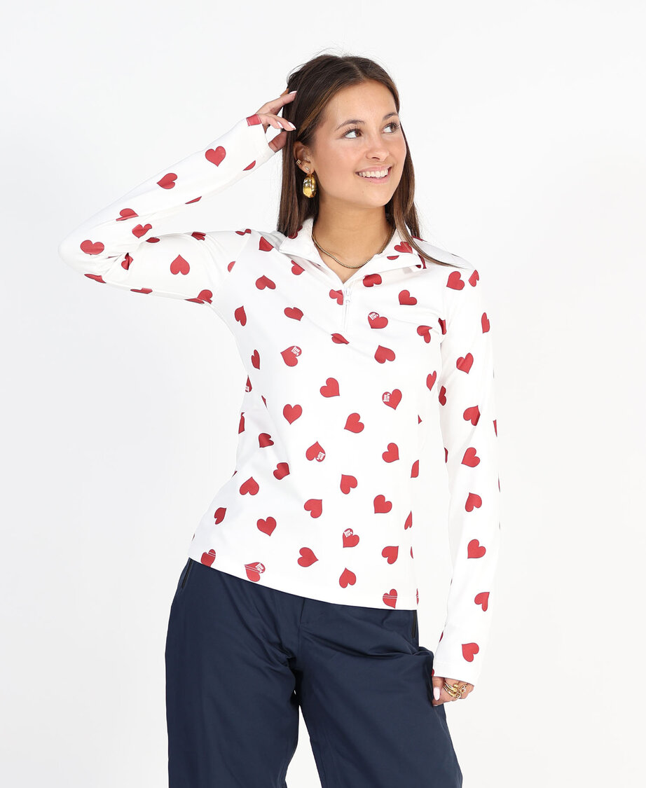 All over Hearts Pully Burgundy