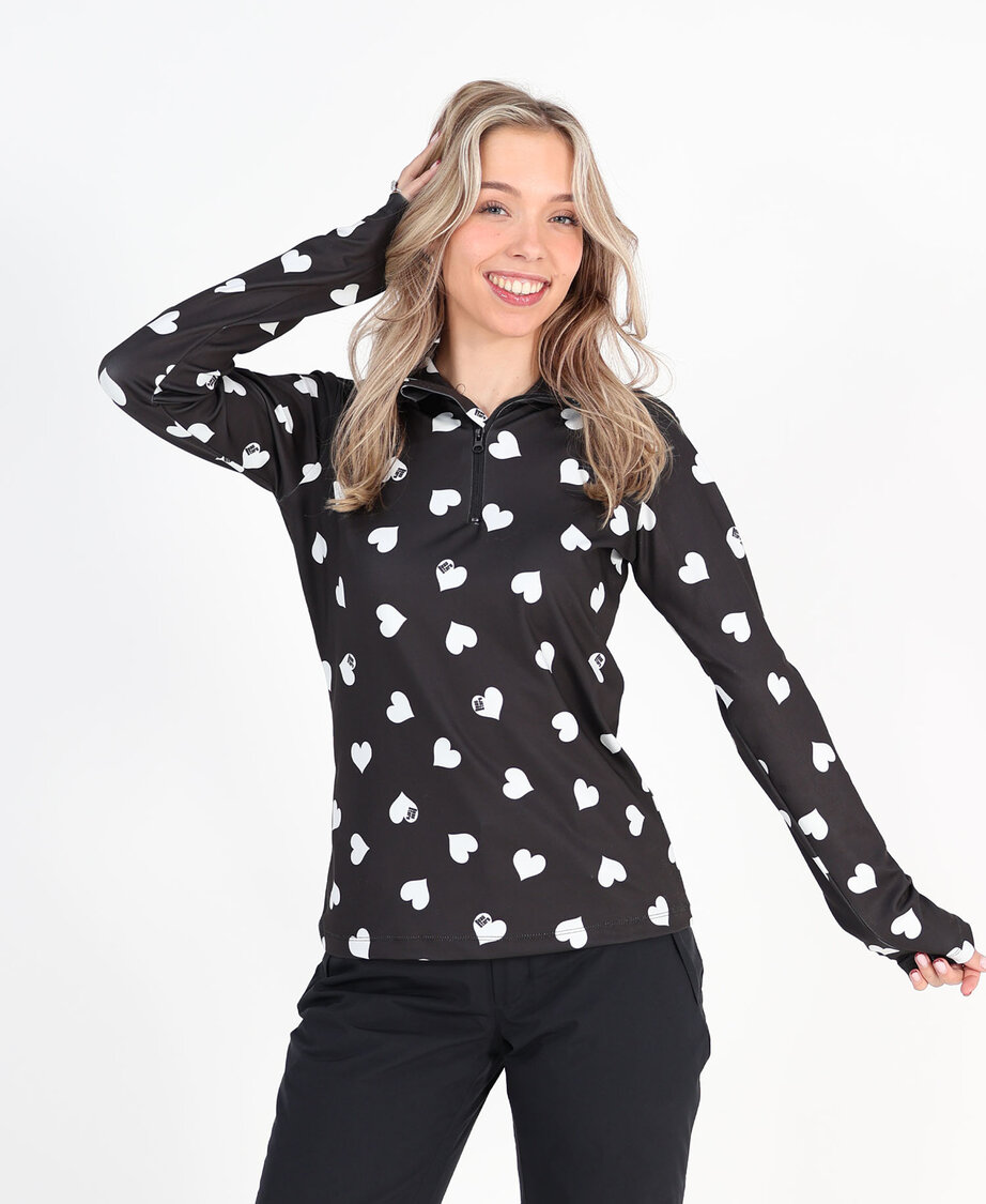 All over Hearts Pully Black