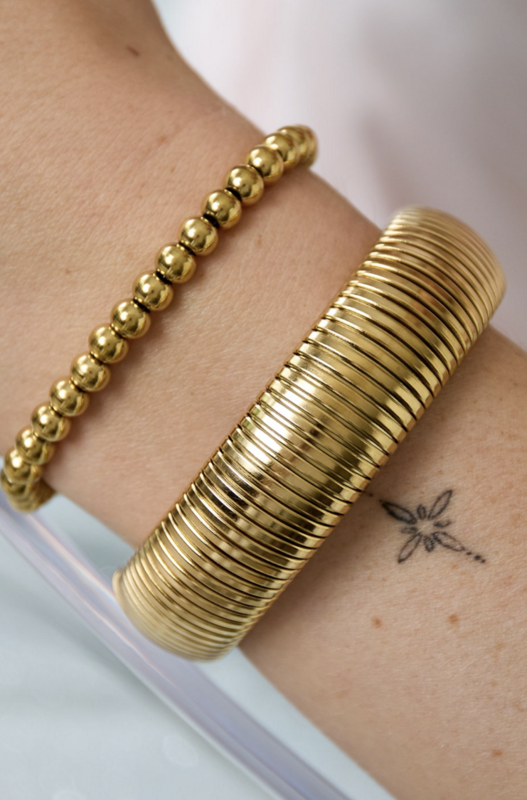 Stretch Bangle Armband Goud