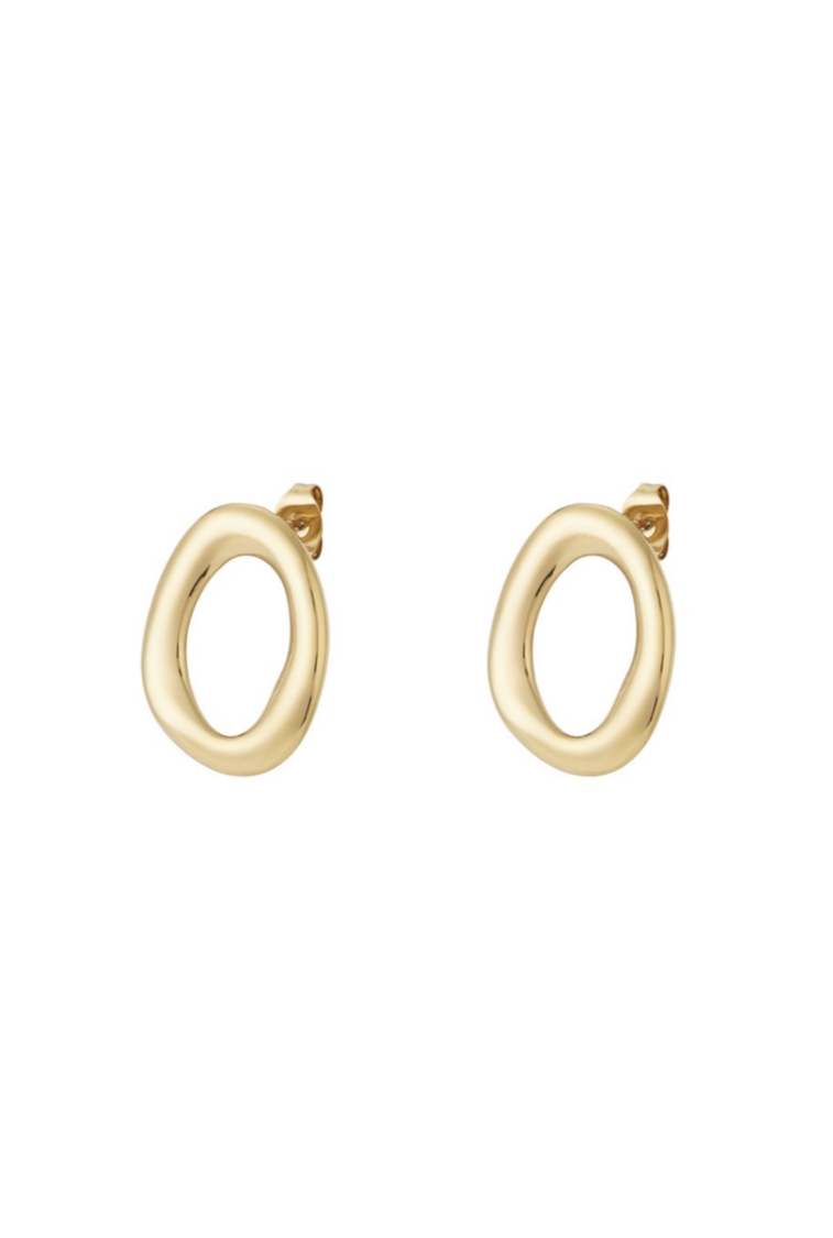 Small Oasis Oval Oorbellen Goud