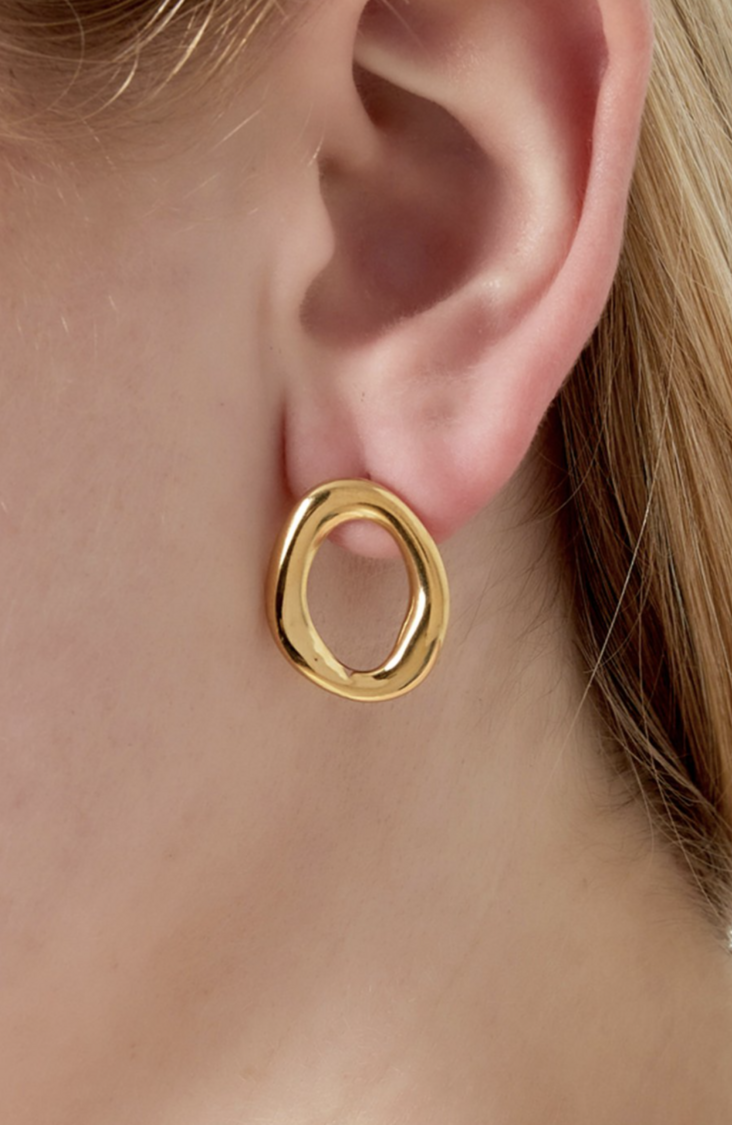 Small Oasis Oval Oorbellen Goud