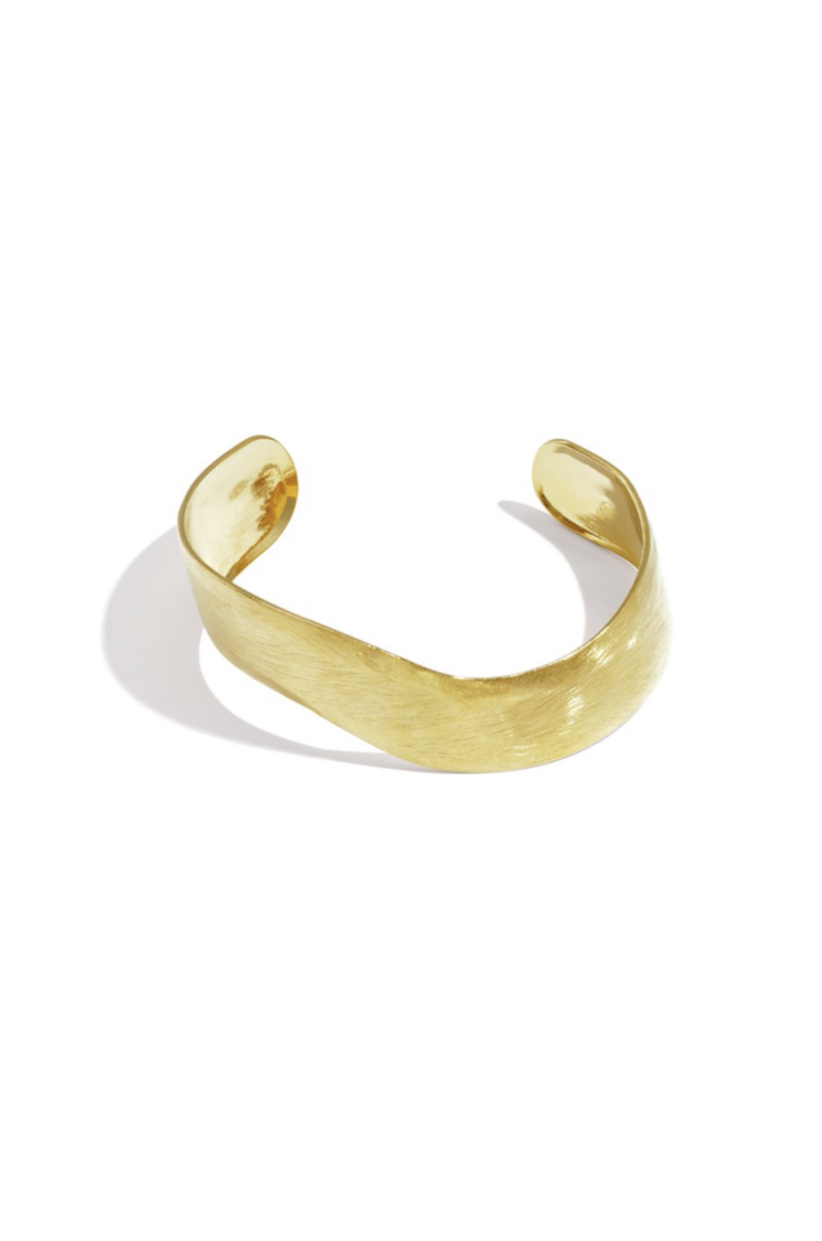 Wavy Bangle Armband Goud