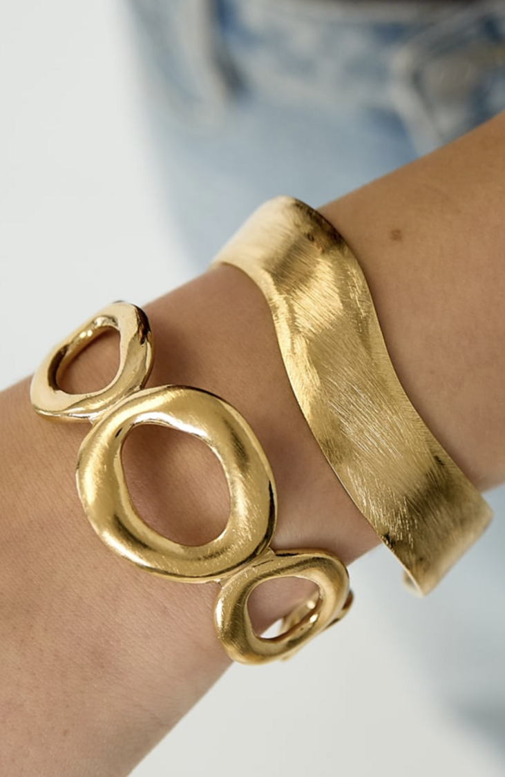 Wavy Bangle Armband Zilver