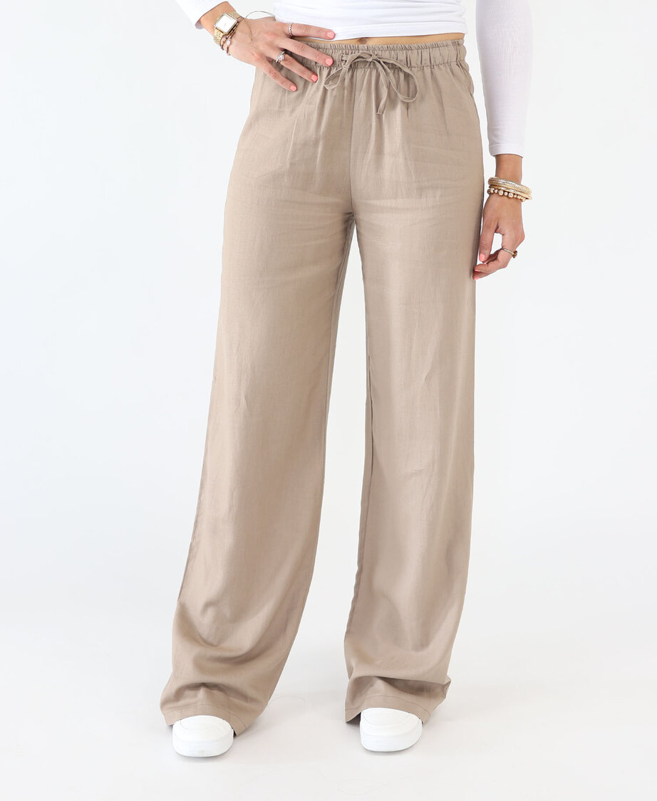 Linnen Pants Taupe (TALL)