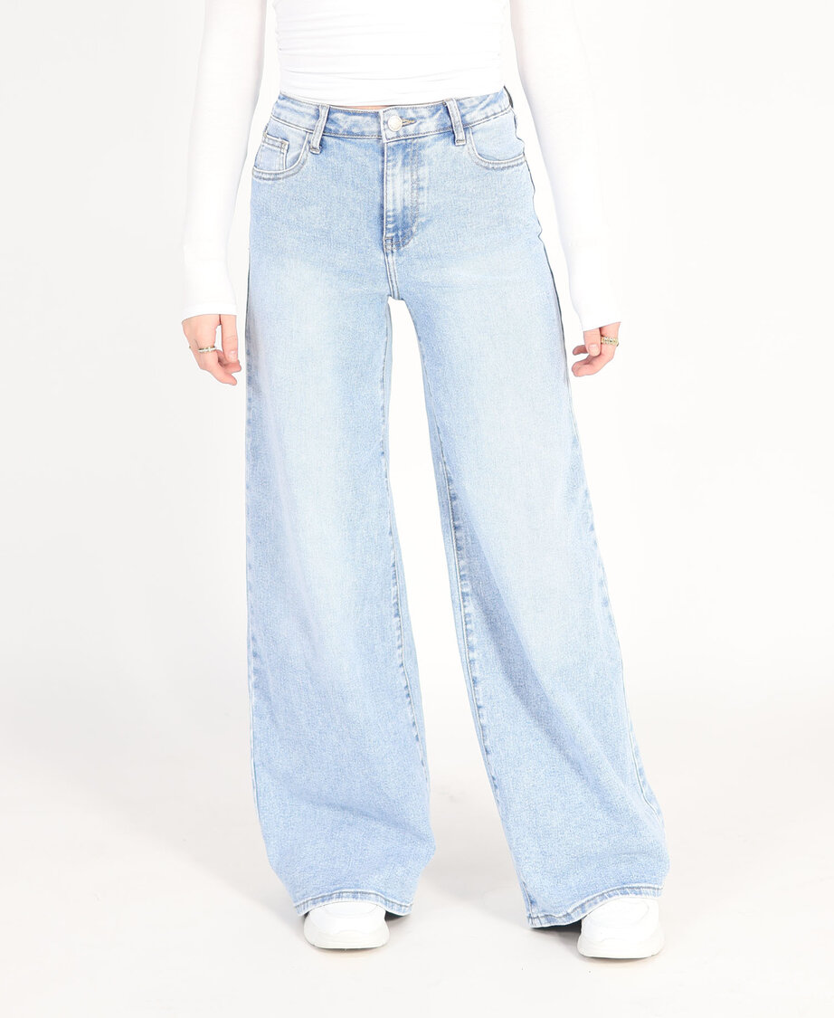 Ultra Wide Leg Jeans Middle Blue 3297-12 (TALL)