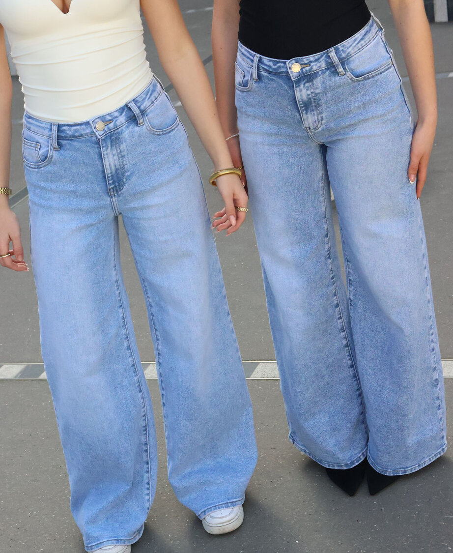 Ultra Wide Leg Jeans Middle Blue 3297-12 (TALL)