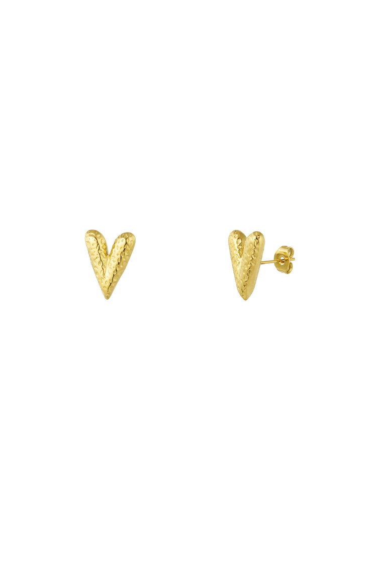Rounded Heart Oorbellen Goud