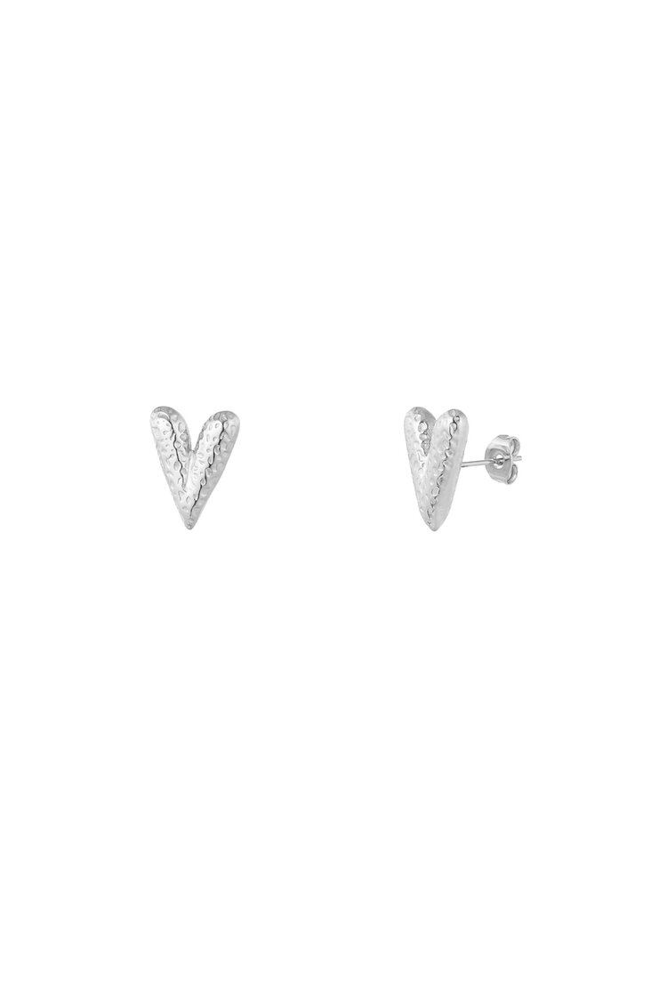 Rounded Heart Oorbellen Zilver
