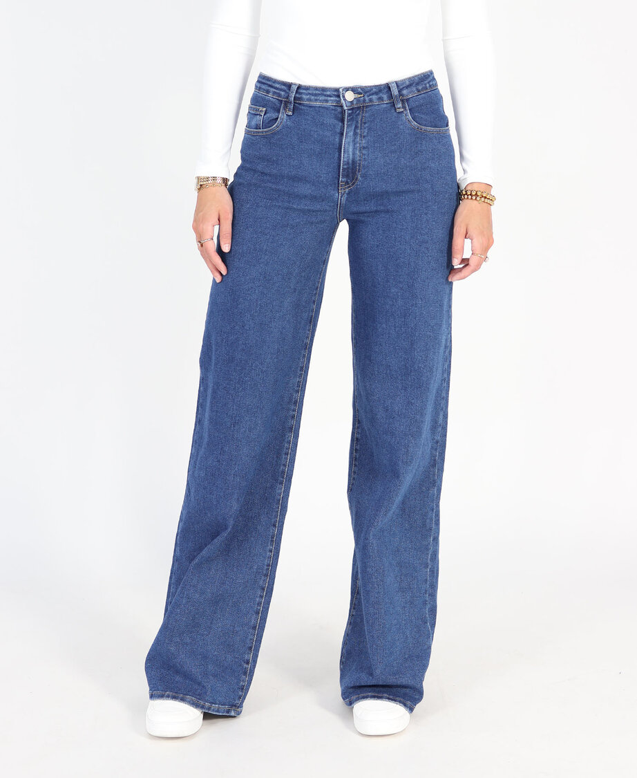 Ultra Wide Leg Jeans 3297-8 Dark Blue (TALL)
