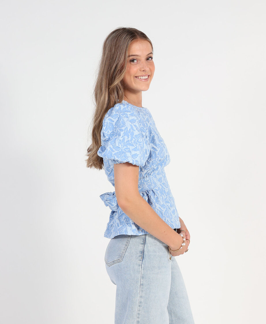 Jacquard Blouse Lightblue