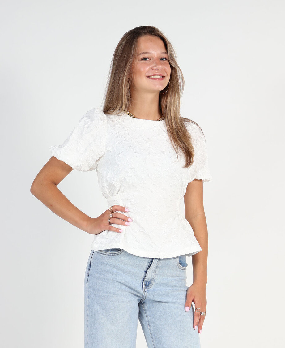 Jacquard Blouse White