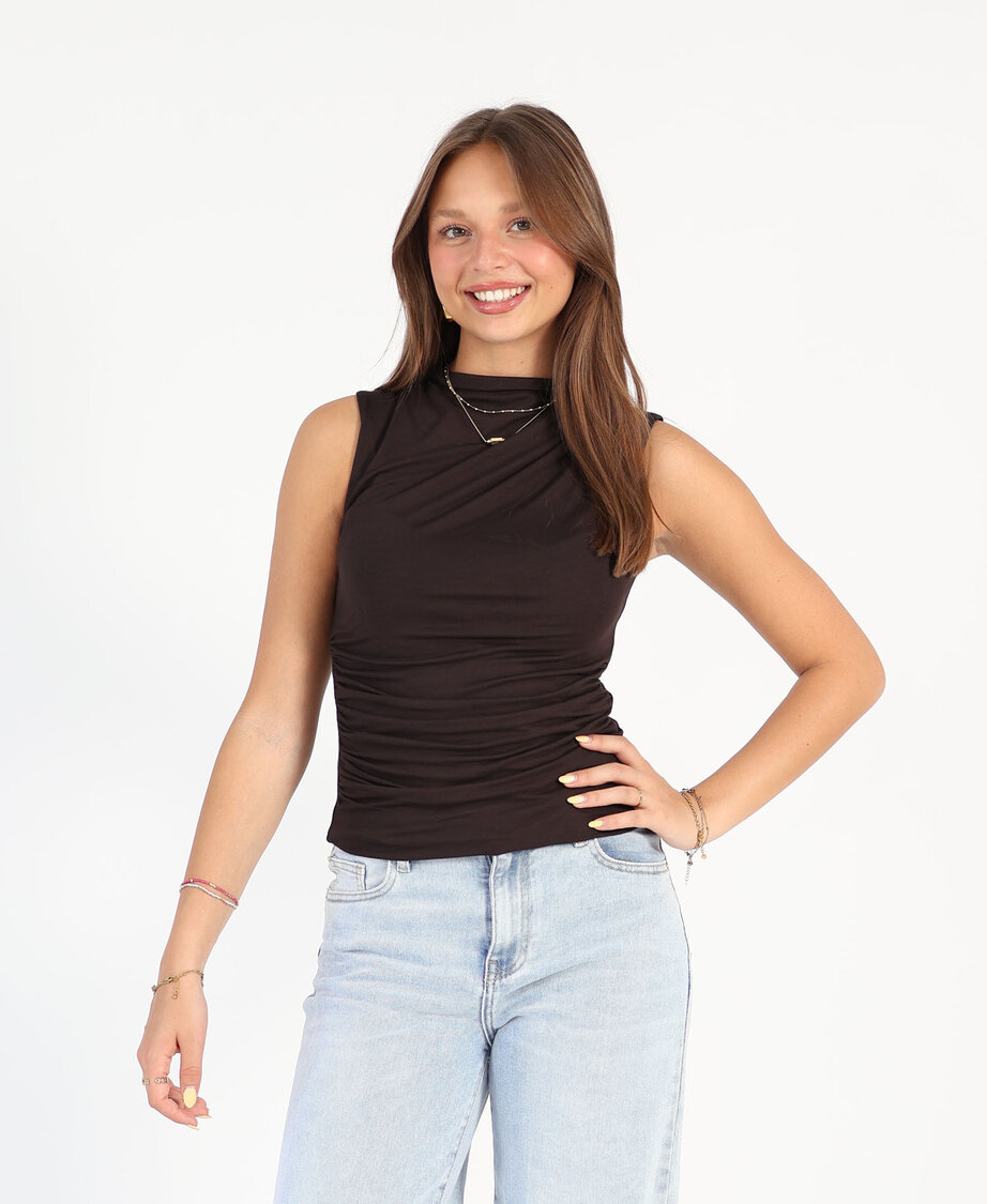 Fringe Top Dark Brown
