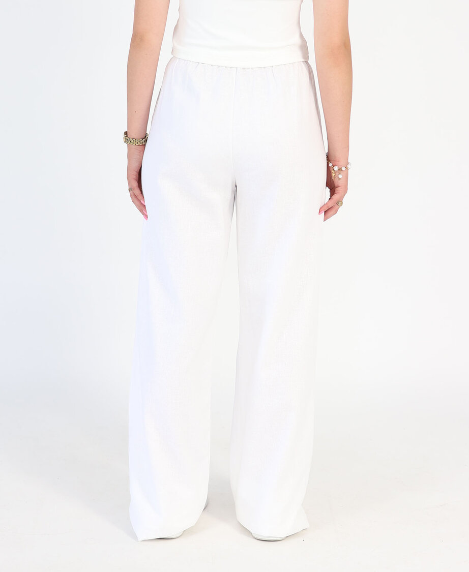 Layered Linnen Pants White (REGULAR)