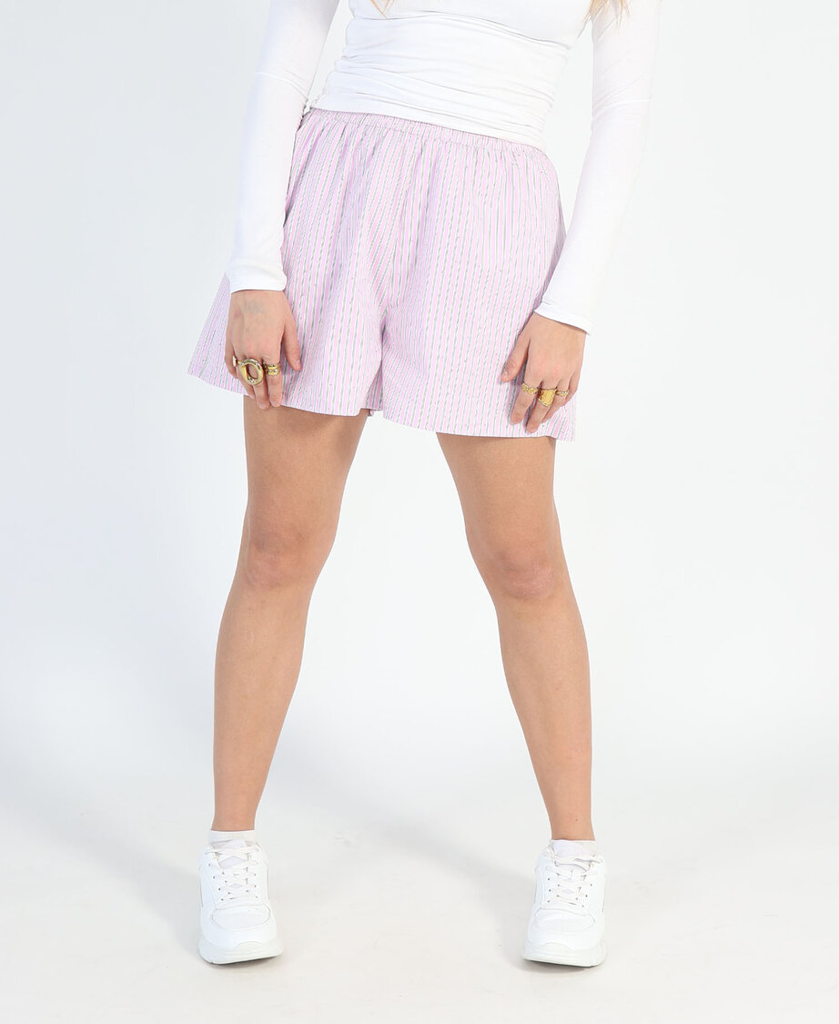 Striped Strass Short Pink
