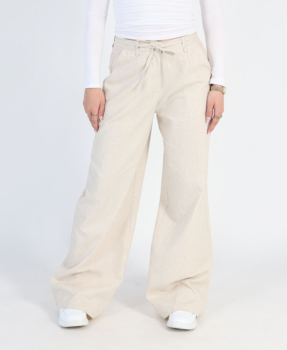 Linnen Wide Leg Pantalon Oat (REGULAR)