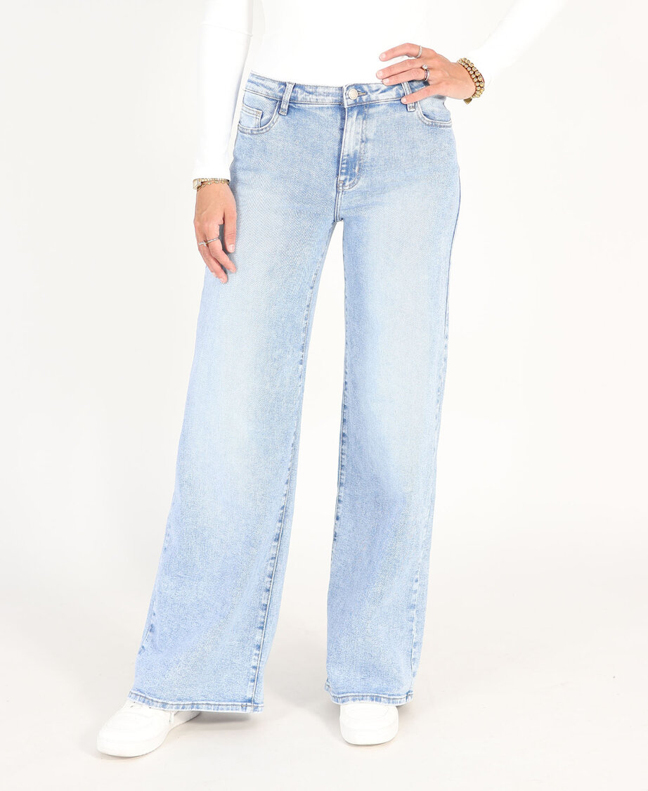 Ultra Wide Leg Jeans Middle Blue 3297-12 (TALL)