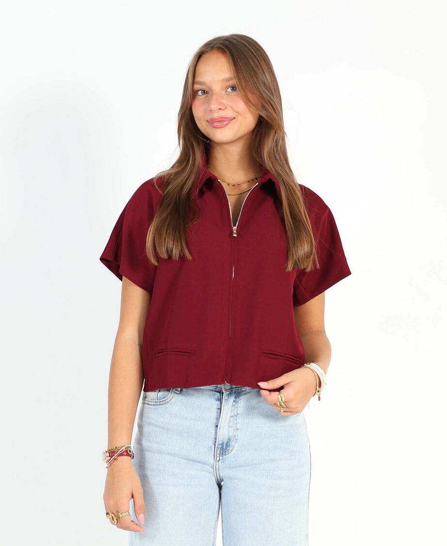 Zipper Top Burgundy