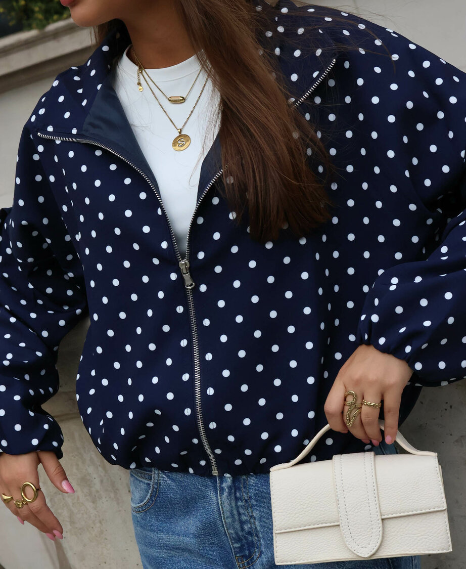 Polkadot Jacket Navy Blue
