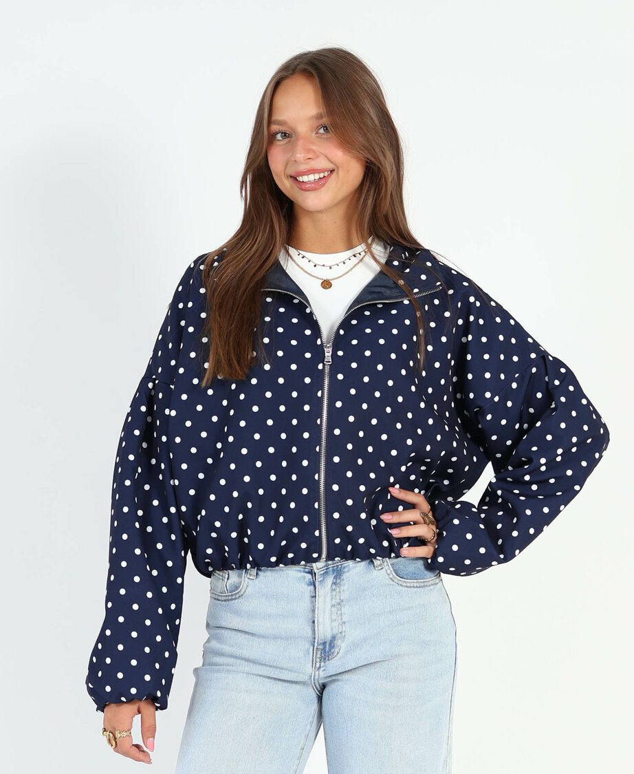 Polkadot Jacket Navy Blue